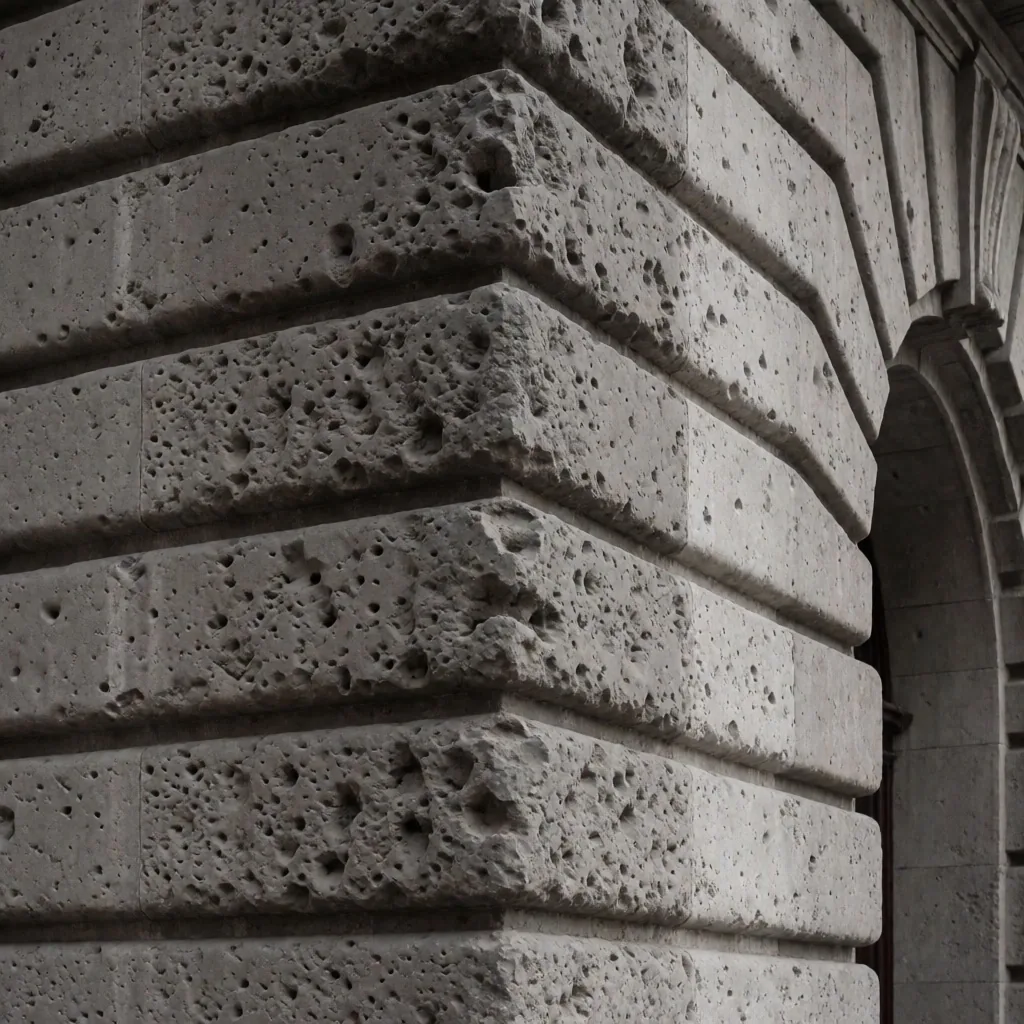 Detalle de concreto brutalista en Buenos Aires