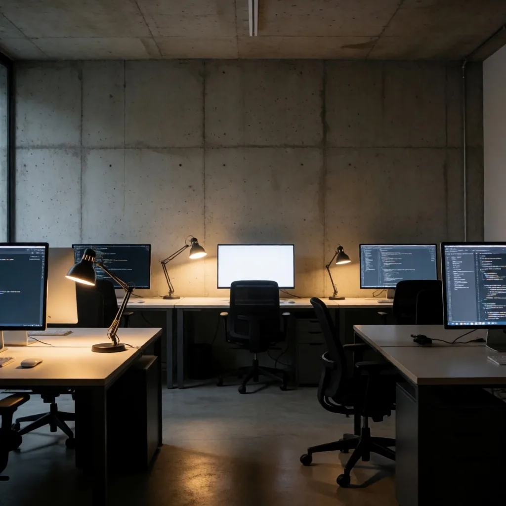 Espacio de trabajo de una startup tecnológica