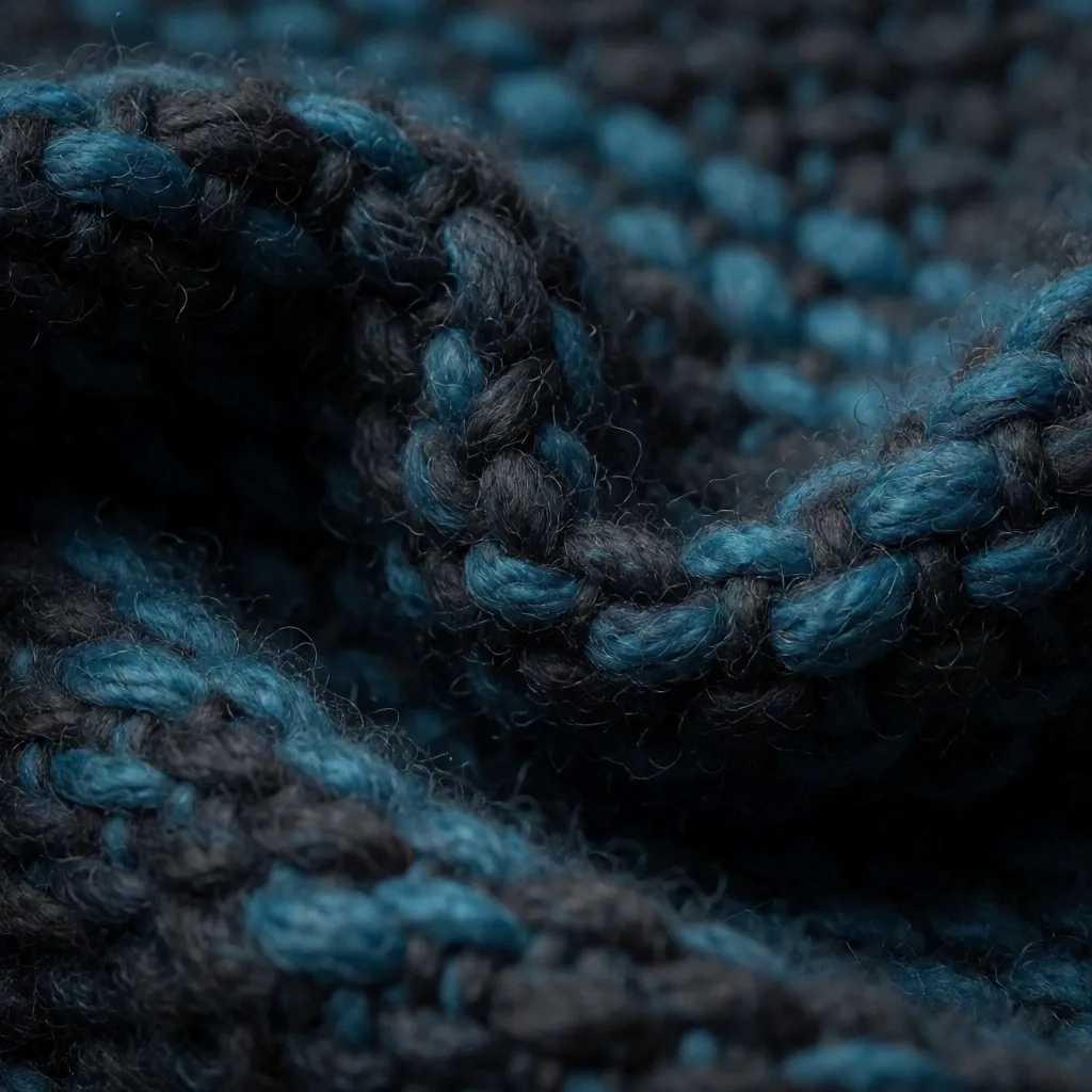 Textura de lana pesada en tonos cyan